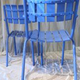 Pair of ultramarine blue garden or patio armchairs
