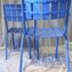 Paire de fauteils de jardin ou de terrasse bleu outremer