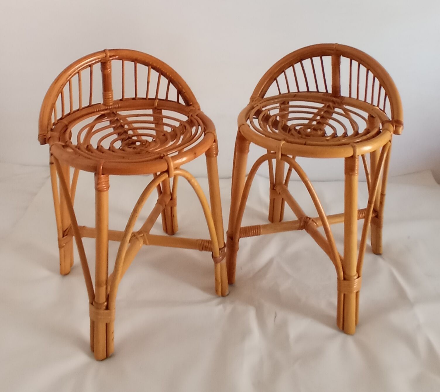 Low bamboo stools