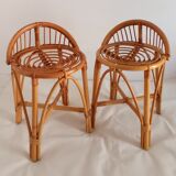 Low bamboo stools