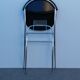 Vintage chrome and leather folding chair made in Italy Zanotta Arper style 1970