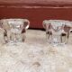 Pair of glass and crystal candlesticks in "bubble" style.