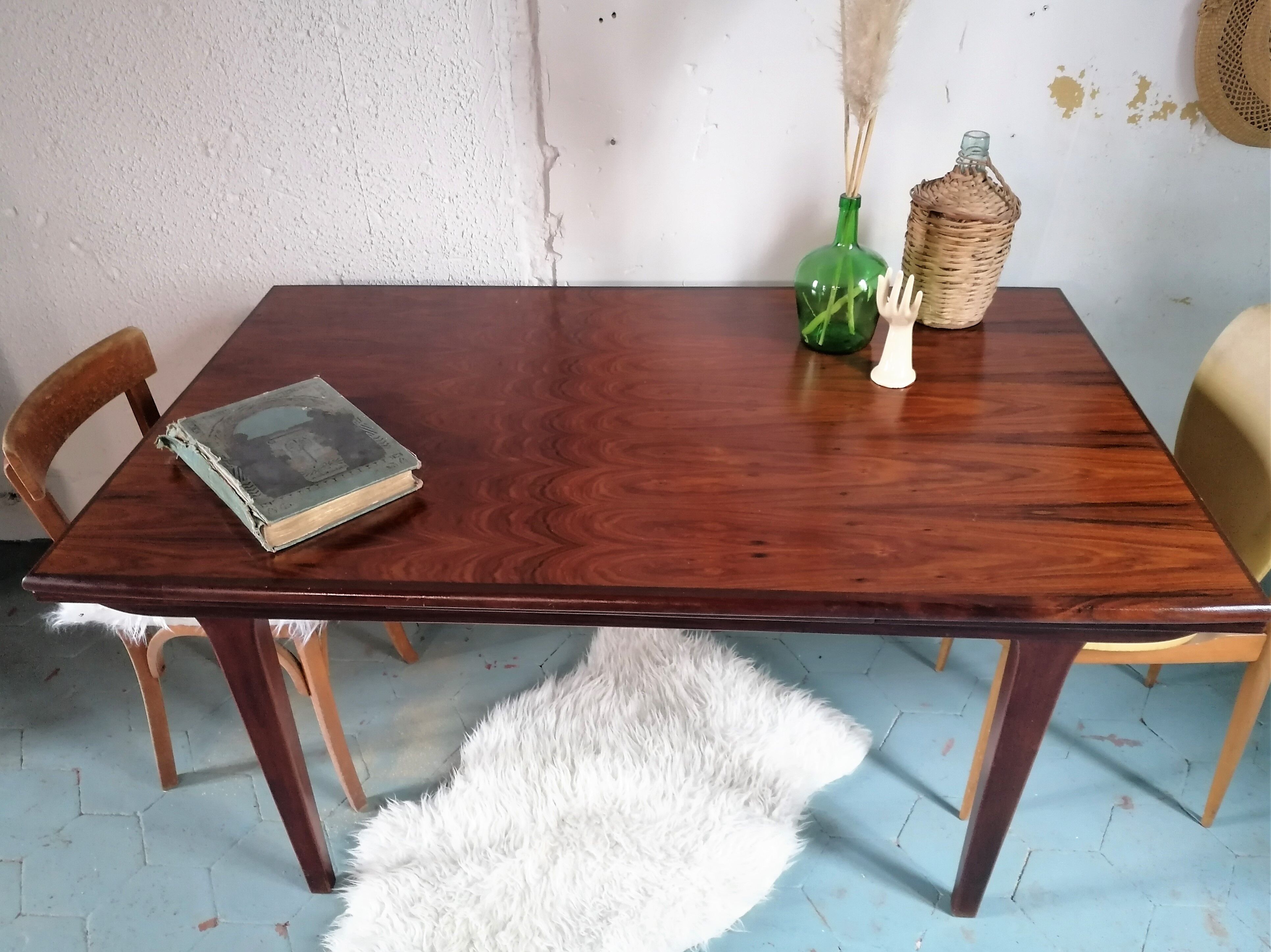 Table teck avec rallonges