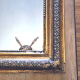 Antique large Louis Philippe mirror, decorated with gilt leaf - "Claude"