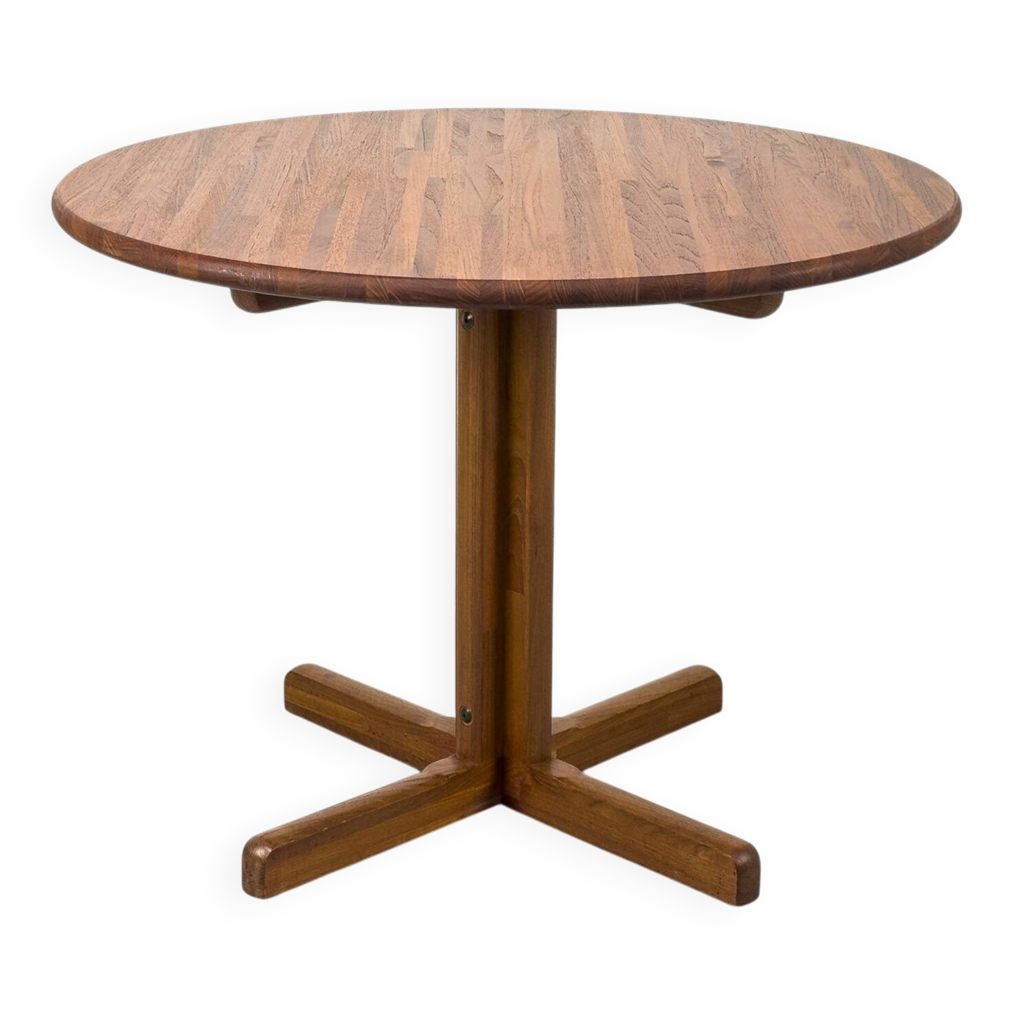 Round Dining Table in Solid Teak, 1970s