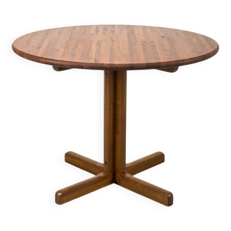 Round Dining Table in Solid Teak, 1970s