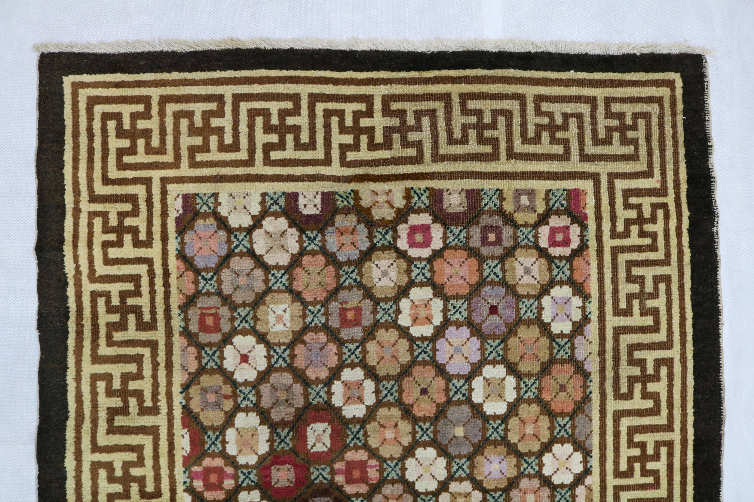 Antique handmade chinese ningxia rug