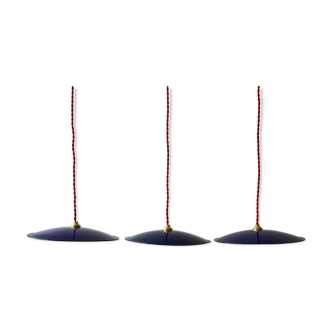 Lot 3 flat industrial enamel suspensions 28 cm