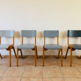 Set of 4 vintage chairs shade of 1960 grey