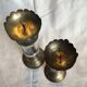 Brass and glass candle holders