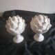 Pair of porcelain artichokes. Mid-twentieth century.