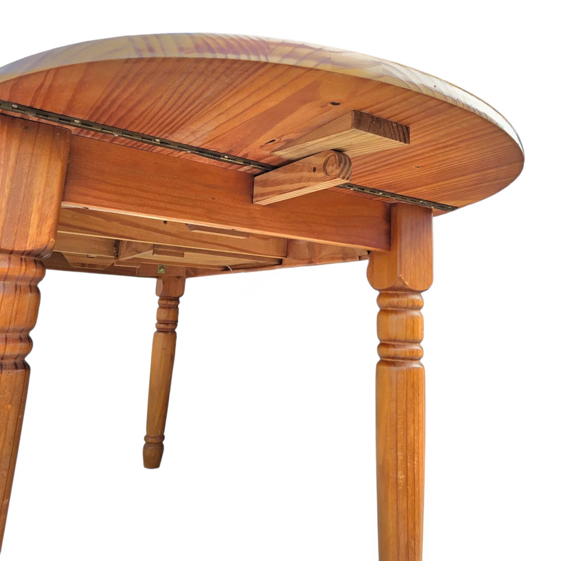 Extendable oval pine dining table 1970s