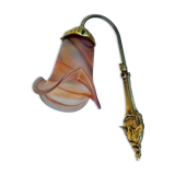Old wall lamp in gilded bronze and tulip glass paste Art Nouveau