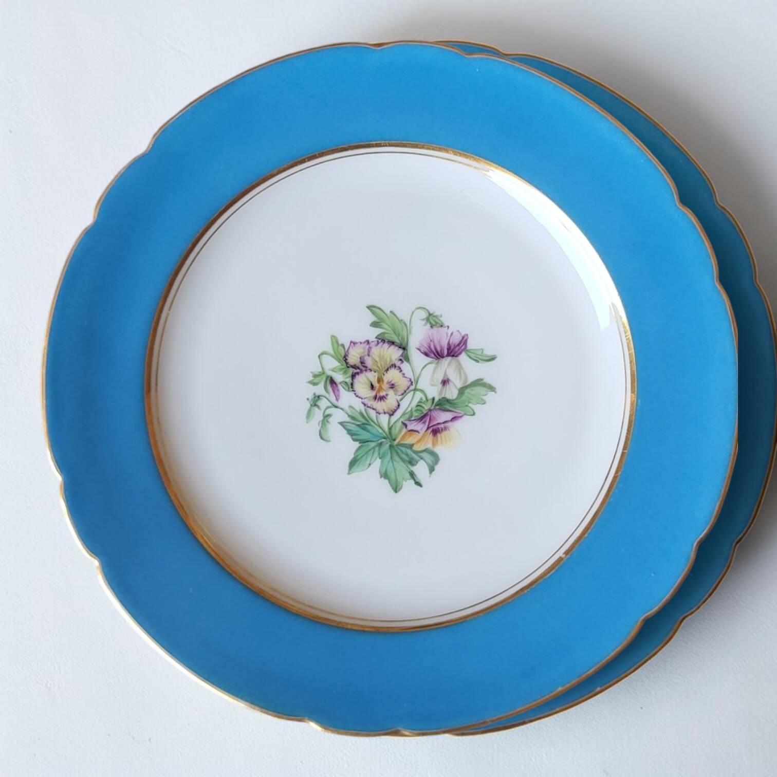 6 dessert plates in porcelain Old Paris 19th century