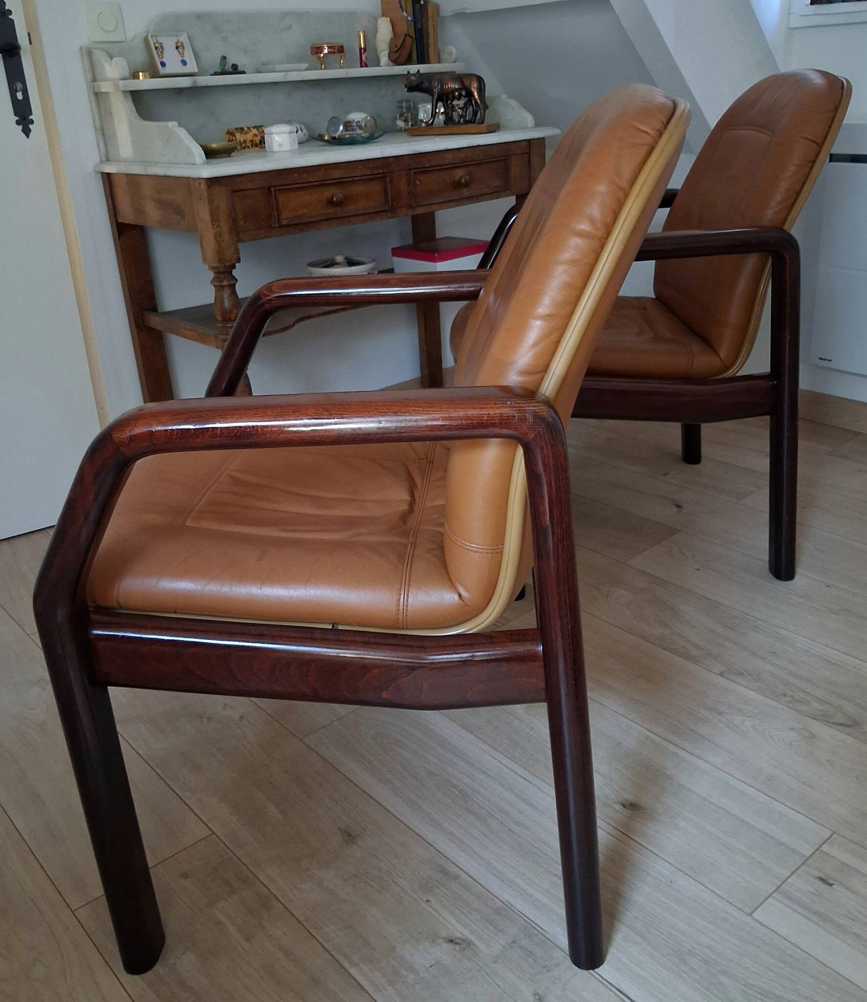 Pair of lounge armchairs from the high-end brand ATAL.
