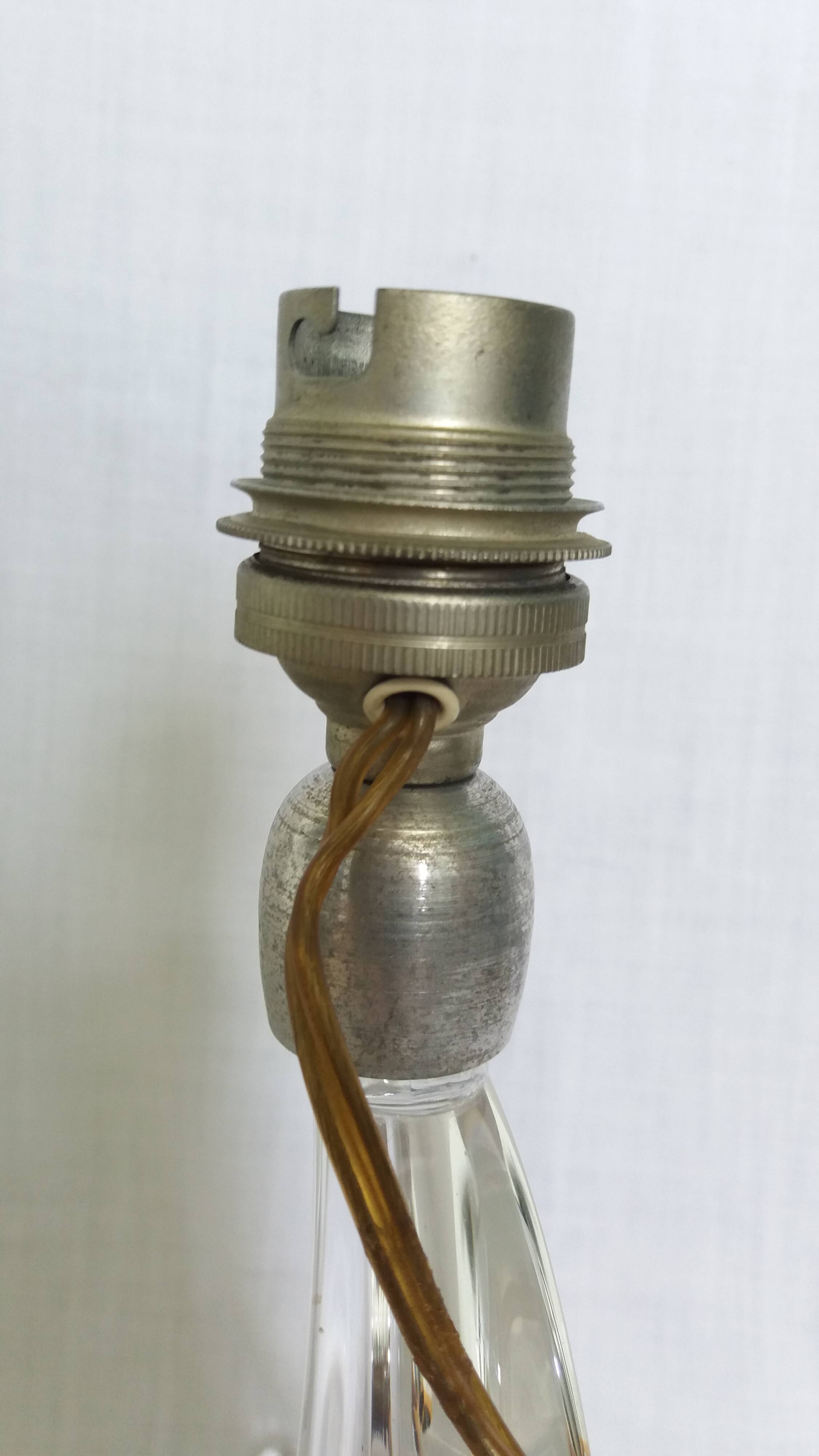 Saint-Louis crystal lamp with a free-form wave base.