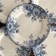 6 assiettes plates en terre de fer Gien "fleur d'automne"