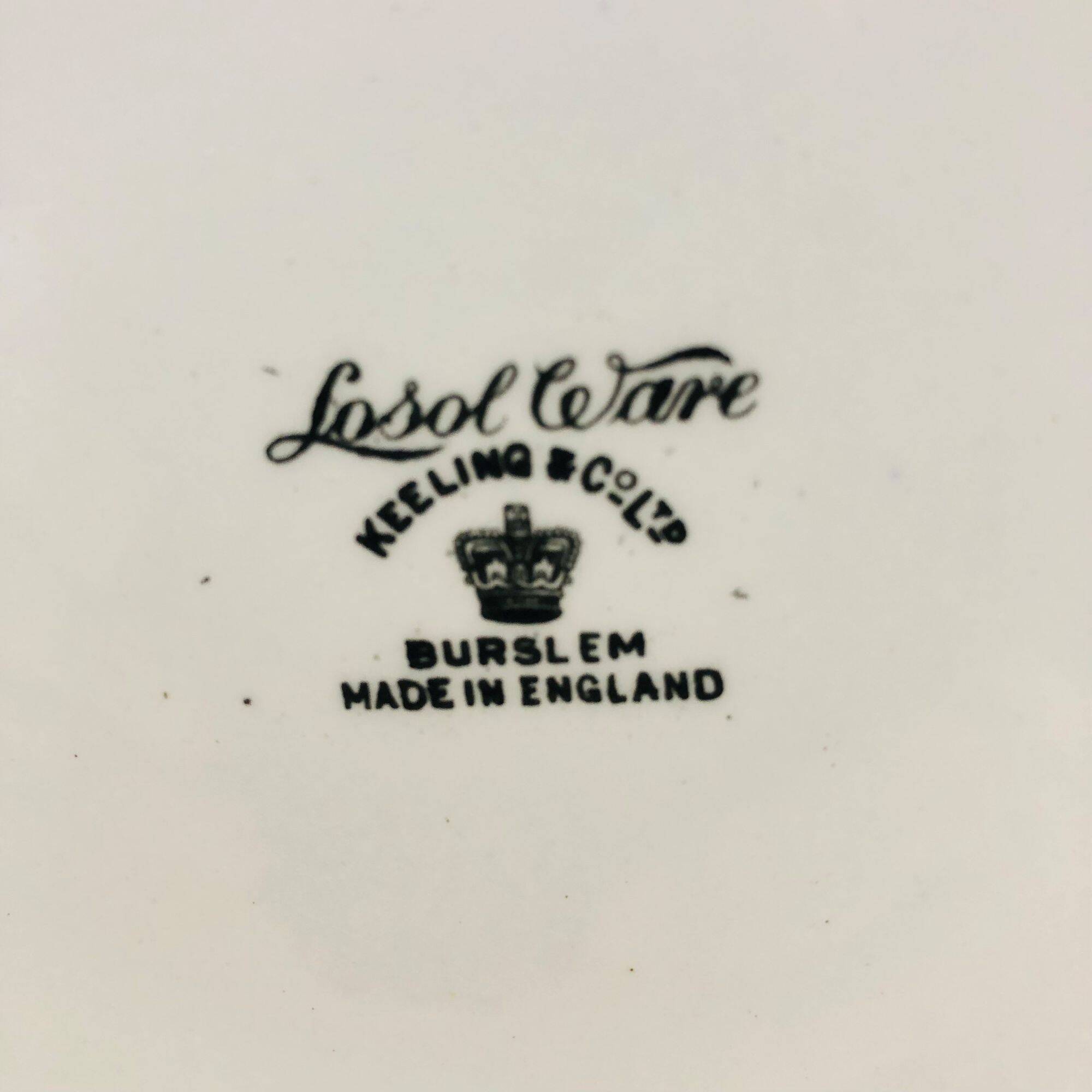 6 Assiettes à dessert vintage, Keeling & Co Losol Ware Burslem.