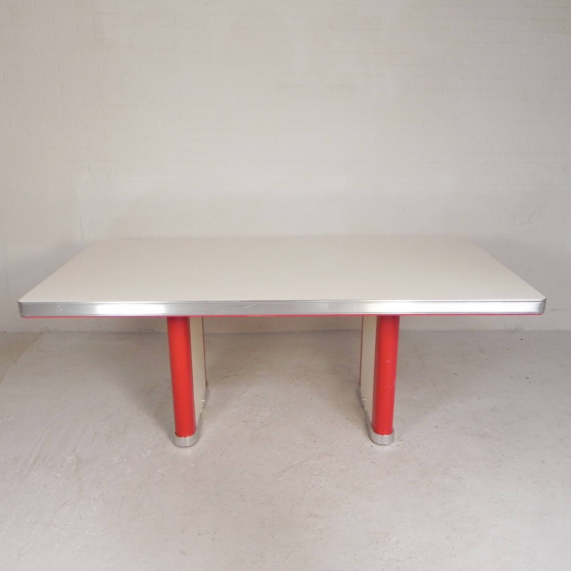 Ahrend Oda dining table desk with aluminium edge, 1950s