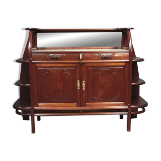 D'après Louis Majorelle : Rare et grand meuble époque Art Nouveau en acajou