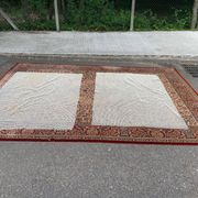 Large industrial Persian carpet in burgundy wool, carpet sample 250x350cm.