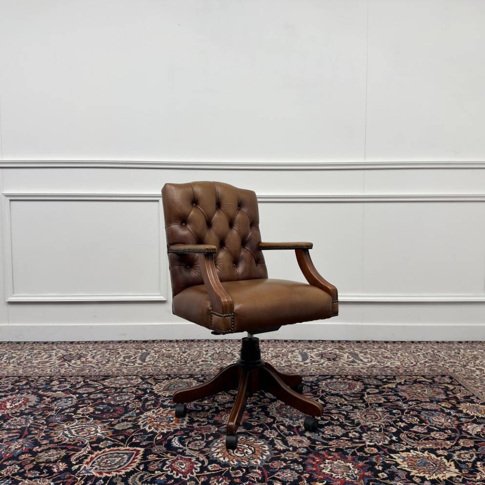 Brown Chesterfield President Office chair
