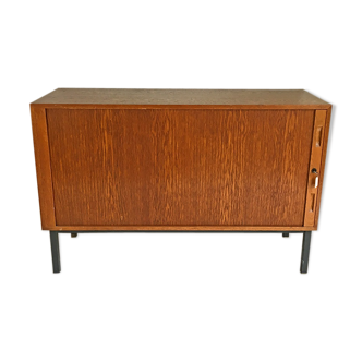 Scandinavian office sideboard with curtain