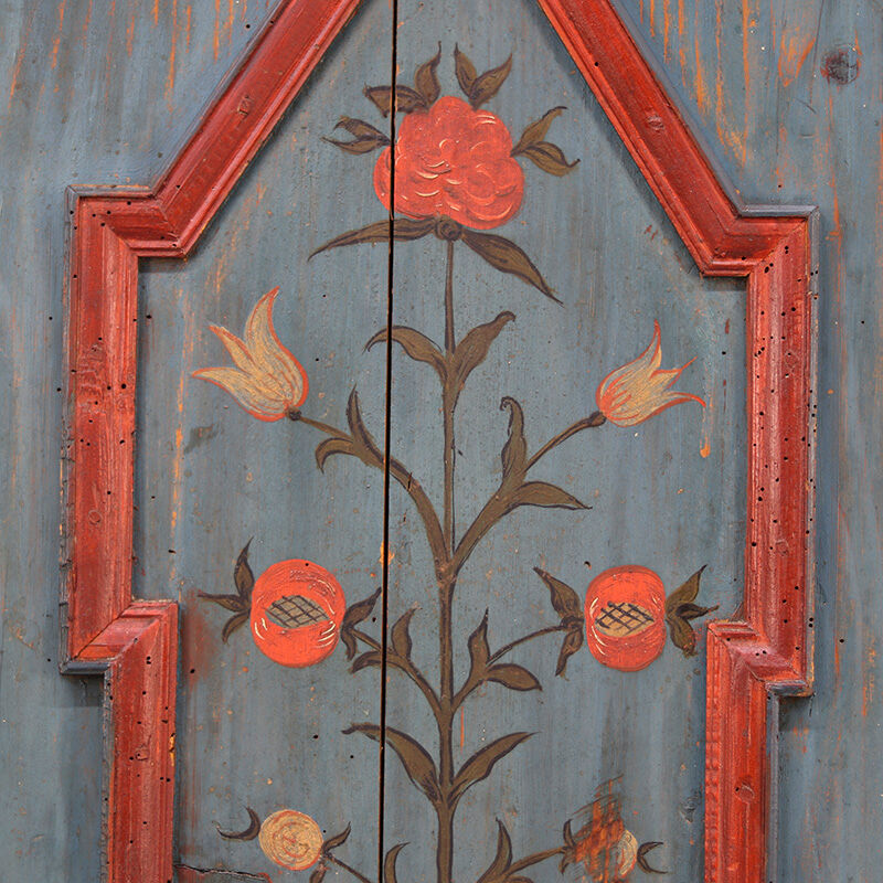 Rustic Farmhouse Folk Art Painted Bridal Wardrobe 1811