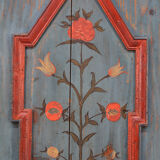 Rustic Farmhouse Folk Art Painted Bridal Wardrobe 1811