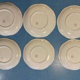 6 assiettes à dessert Gien champs