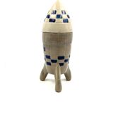 Ceramic rocket, spaceship bottle, France 1940s-1950s
