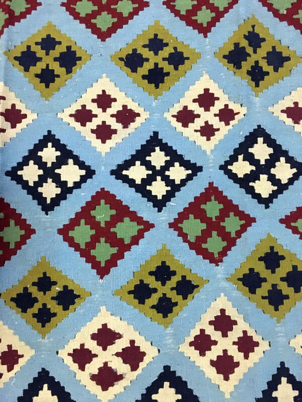 Magnifique tapis tissé Persan: Kilim Gashqai 285x129 cm - Iran - vers 1970