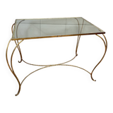 Golden wrought iron console table circa 1950
