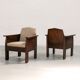Paire de fauteuils en chêne de l'École de La Haye, Pays-Bas, années 1920