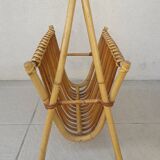 Rattan magazine rack