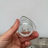 Pair of vintage glass heart candle holders