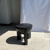 Monoxyl sofa end in black mango tree tripod half-sphere tray h:45 d:44