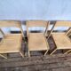 Series of 7 vintage Scandinavian bohemian wooden children's chairs
