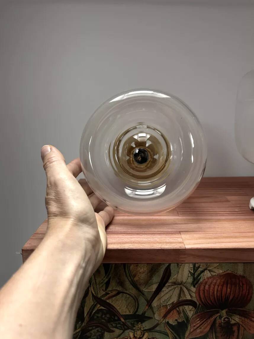 Pair of two-tone globe wall lights