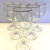 5 Cut crystal wine glasses