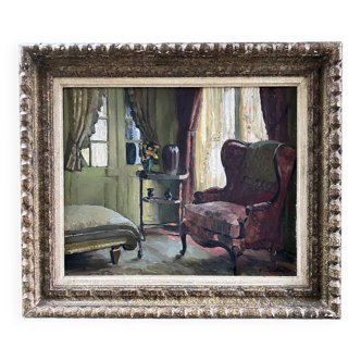 30's painting "The living room"
