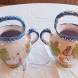 2 small ceramic water jugs from the Charentes region.