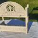 étagère murale en rotin blanc cassé H 48 cm