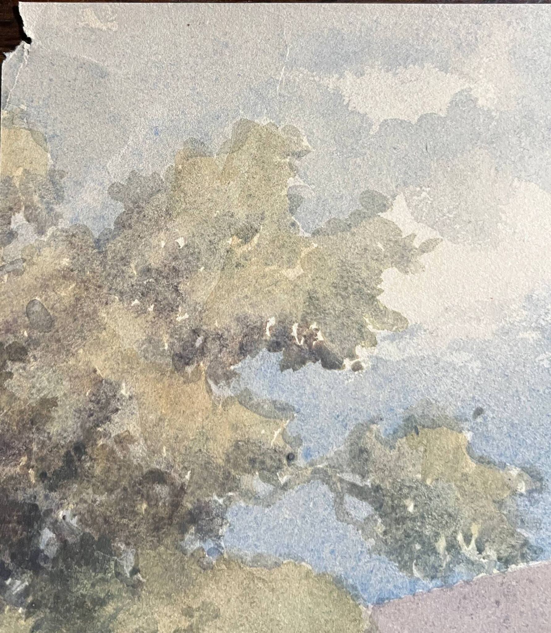 Watercolour painting of a village castle from the early 20th century.