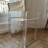 Vintage acrylic glass chair / armchair 1980s