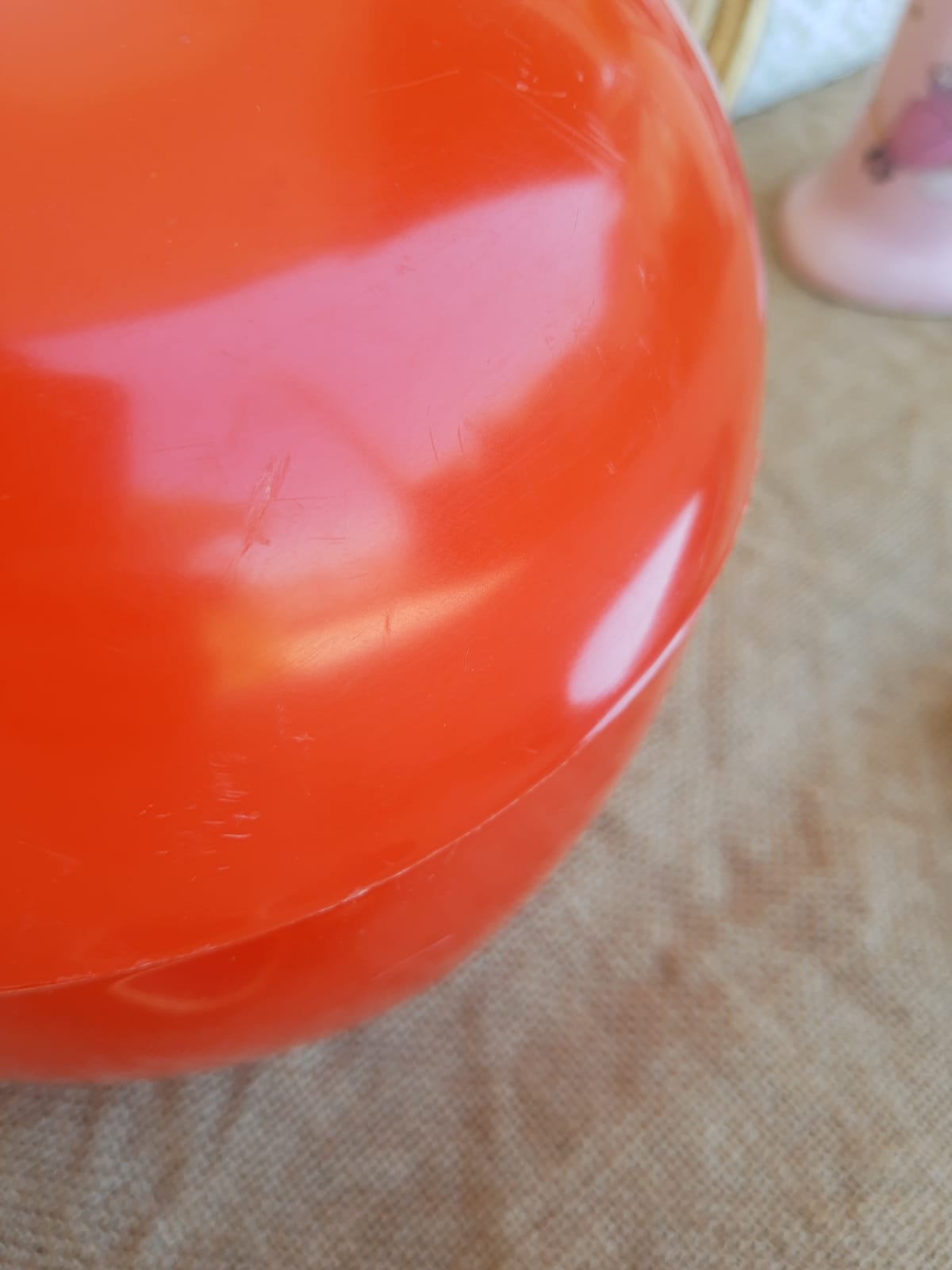 Seau pomme à glacons rouge vintage