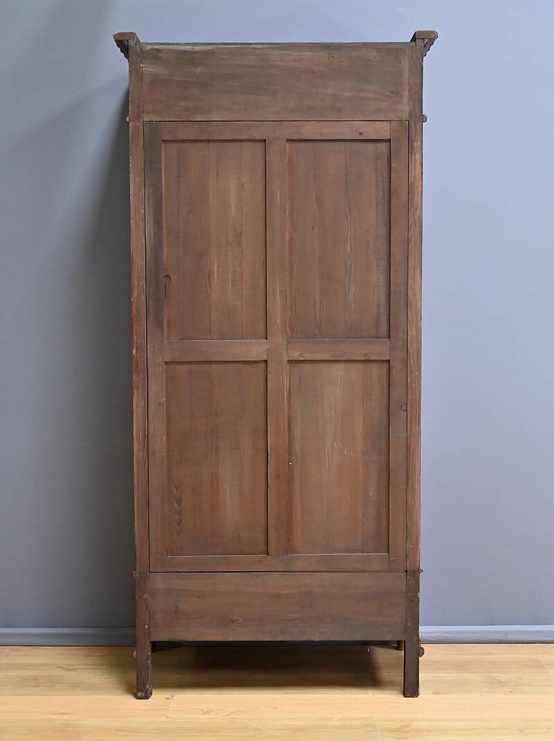 Armoire à Glace en Pitchpin esprit Bambou, Art Nouveau – Début XXème