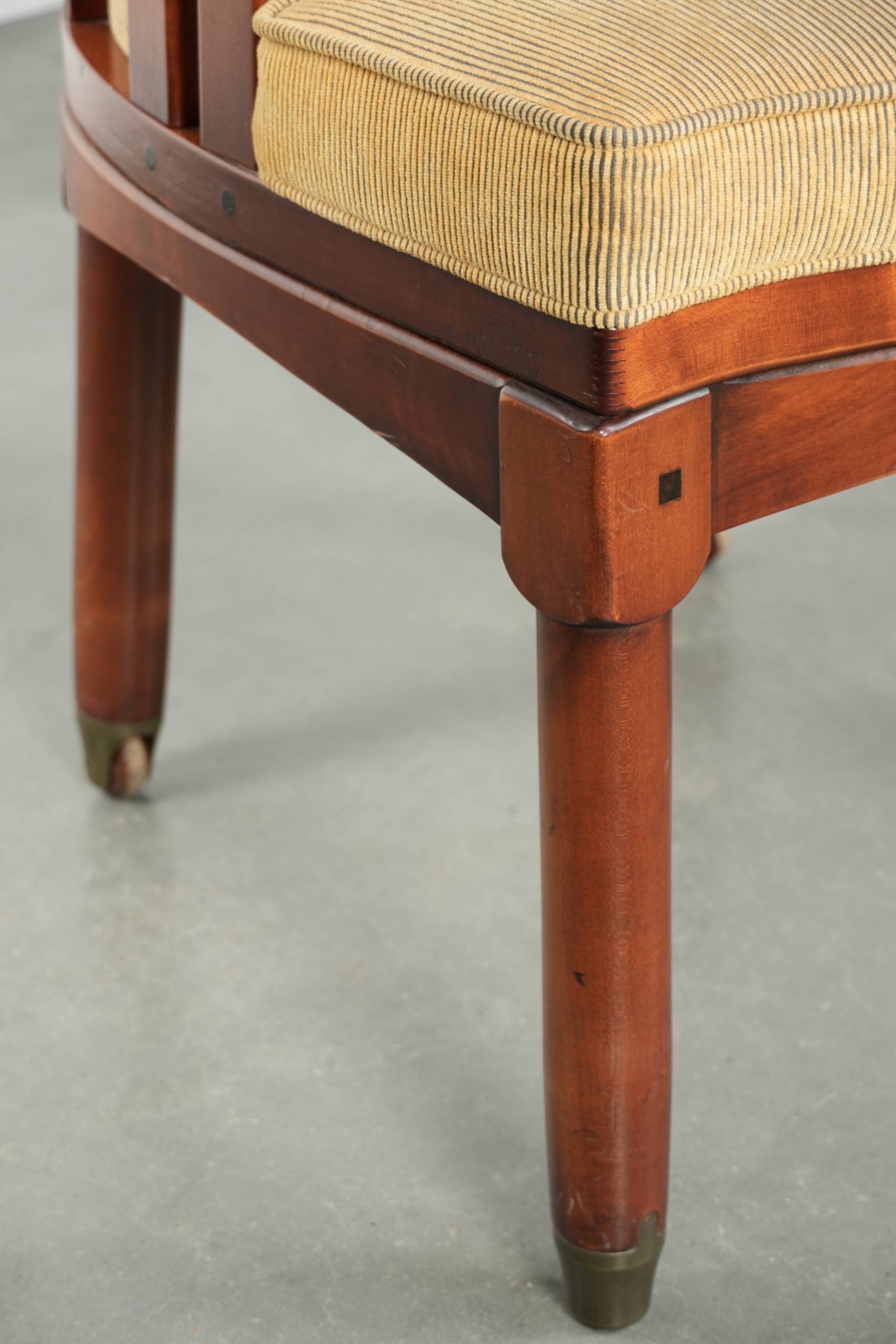 Beautiful design side/dining chair with luxurious yellow fabric upholstery