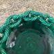 Large ceramic dish from Vallauris with green enamelled rope