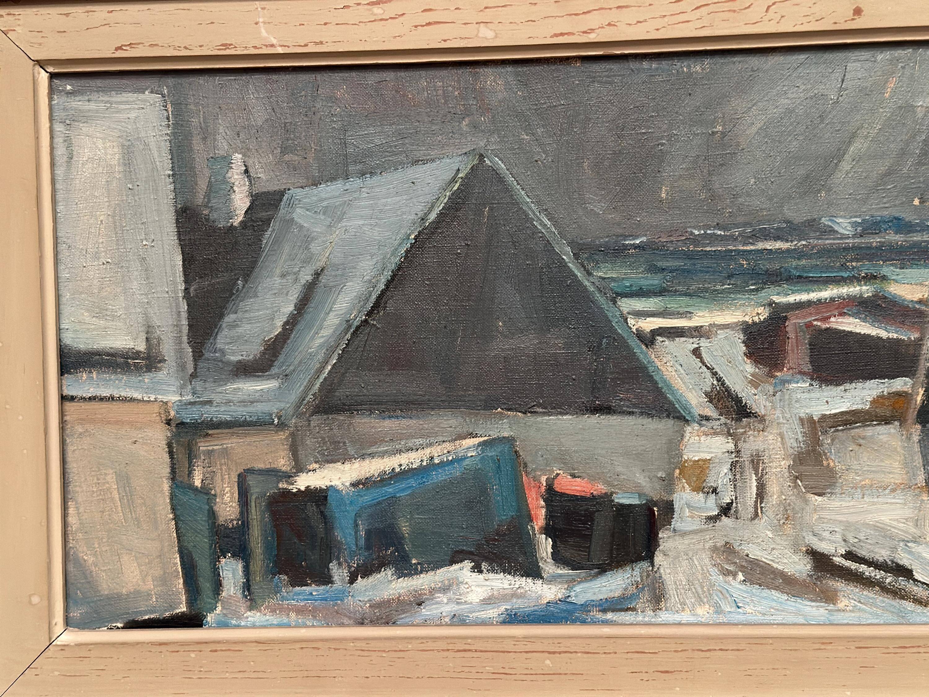 Swedish Oil On Canvas – “Abstract Landscape” By Carl Berndtsson